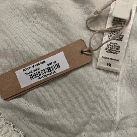 Skims Lace Pointelle Logo Loungewear Sleep Leggings in Bone NWT - Picture 2 of 3